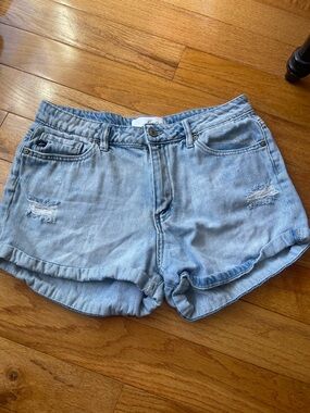 KanCan Light Blue Distressed Denim Shorts